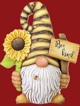 Gnoom met Zonnebloem & Bordje